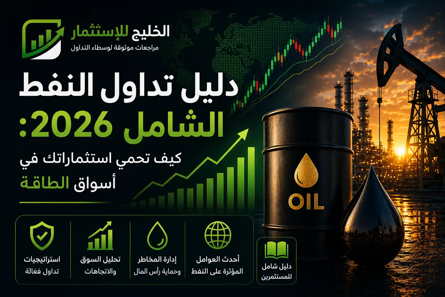 دليل تداول النفط الشامل 2026: كيف تحمي استثماراتك في أسواق الطاقة